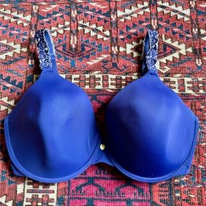 Cobalt Blue 34DDD Natori Bra. Rose Dream Custom Coverage Bra.